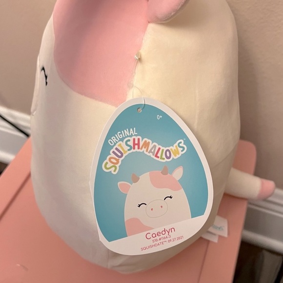 Caedyn the Cow Squishmallow Pink and White Squishmallow 10” - Picture 4 of 4